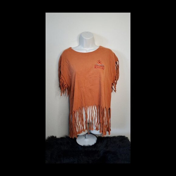 Red Dirt Kauai Custom Tassel Tee Beaded Crop - Picture 1 of 3